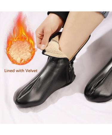 Seafront Halal Leather Socks - Waterproof Zippered Muslim Socks for Camping & Hunting | Warm Non-Slip PU Leather Black - Buy Online on GoSupps.com