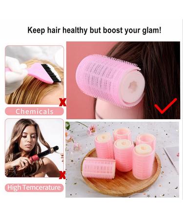 6pcs Self-Adhesive Plastic Hair Rollers for DIY Curly Hairstyle - Pink (3 Sizes) - Buy Online on GoSupps.com
