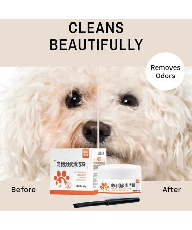 Dog Tear Stain Remover - Mild 50g Dog Tear Stain Remover Powder with Brush - Fast-Acting Pet Eye Cleaning Supplies for Home Pet Hospital - Buy Online on GoSupps.com