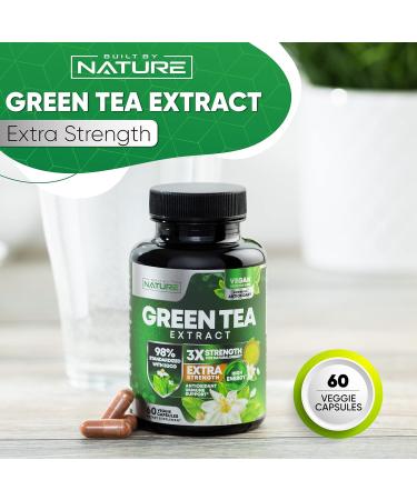 Built by Nature Green Tea Extract Supplement - 60 Capsules - Antioxidant Support - 60 Count - Buy Online on GoSupps.com