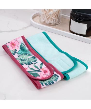 S&T INC. Teal Floral Makeup Spa Headband 2 Pack - 23.5 x 3.25 | Face and Makeup Headband for Washing Face - Buy Online on GoSupps.com