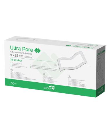 Medrull sterile wound association 9 x 25 cmultra pore sterile wound pavement - strong adhesive power - protects in cuts & scratches - individually packaged 25 pieces 9x25 cm (25 pack)