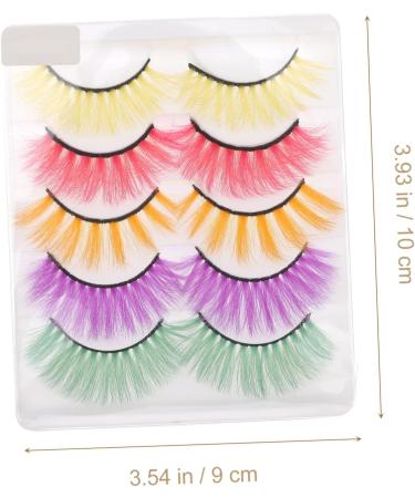Beavorty 5 Pairs colored false eyelashes colored lashes faux lashes dramatic lashes cosplay lashes mermaid eyelashes cosplay fake eyelashes natural do it yourself Imitation 3d - Buy Online on GoSupps.com