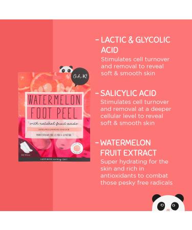 Oh K! Watermelon Peeling Foot Mask - Exfoliating Foot Treatment - Buy Online on GoSupps.com