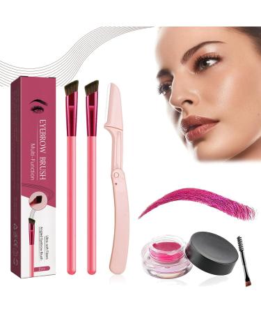 Anjoize Eyebrow Pen Anjoize 4D Laminated Brow Grooming Kit Anjoize Eyebrow Brush Home Eyebrow Care Kit 4D Laminated Ultra-thin Angled Eyebrow Brush with Waterproof Eyebrow Gel (A)