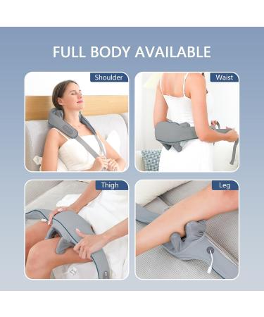 Wireless Neck Massage Device with Warmth - Electric Shiatsu Pain Relief for Upper & Lower Back Adjustable Straps - Buy Online on GoSupps.com
