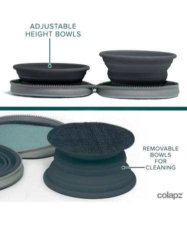Travel Set: Foldable Dog Bowls & Water Bottle for On-the-Go - Gray | Essential Travel Accessories for Pets & Puppies - Buy Online on GoSupps.com