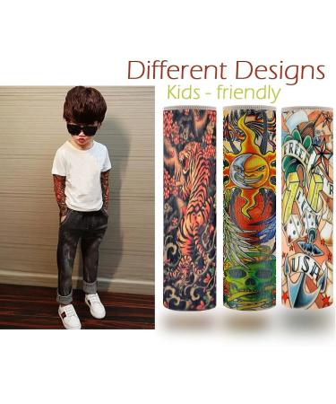 iToolai Kids Tattoo Sleeves for Boys Girls - 10 Pcs Temporary Arm Sleeves for Children | Fake Slip On Sunscreen UV Protection Cooling Arms - Buy Online on GoSupps.com