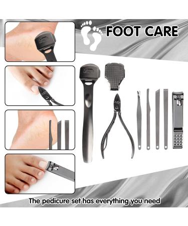 18-in-1 Professional Manicure and Pedicure Kit - Stainless Steel Nail Clippers, Cuticle Trimmer, File, and Scissors in Leather Case - Buy Online on GoSupps.com