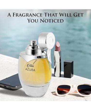 Miss Azura - Top Notes of Ginger Flower Orange Blossom Pink Pepper & Pomegranate - Middle Scent of Dulce de Leche & Datura - Base of Tonka Bean Patchouli & Haitian Vetiver - Elegant 100ml Bottle - Buy Online on GoSupps.com