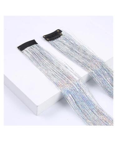 Feather Hair Extension Sparkle Synthetic Hair Extension Glitter Colorful Silk Party Hair Extensions crochet hair extension set (Color : T1B/33 Size : 22inches) 22inches T1B/33