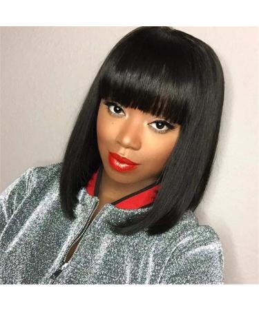 Stylish Dark Brown Long Straight Wig with Flat Bangs African & European American Fashion - Buy Online on GoSupps.com