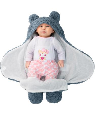 Cuqoo Super Soft Blue Thermal Swaddle Baby Blanket for Newborn | 100% Cotton Baby Essentials for Newborn | Newborn Swaddle Sleeping Bag - Buy Online on GoSupps.com