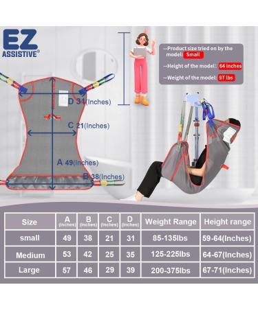 Universal Full Body Hoyer Lift Sling 500lbs Weight Capacity  - Size L - Gray - Buy Online on GoSupps.com