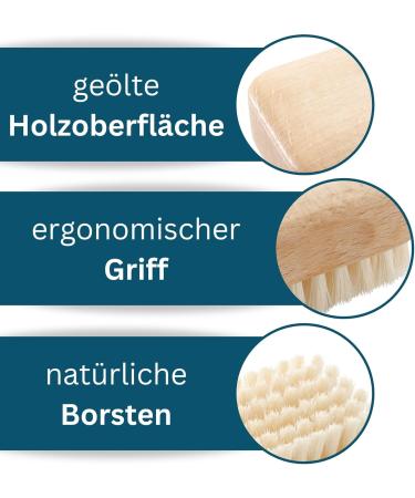 REMOS Hand Brush - Soft Natural Bristles & Beech Wood - Doctor's Brush for Gentle Cleaning | Eco-Friendly 1 Piece - Buy Online on GoSupps.com