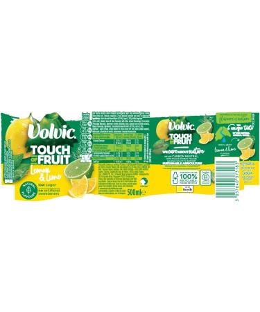 Volvic Touch of Fruit Natural Low Sugar Flavored Water Lemon & Lime 500ml Pack of 12 - Buy Online on GoSupps.com