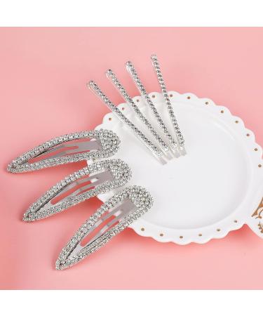 16-Piece Rhinestone Snap Hairpin Set for Women and Girls - Crystal Wedding Hair Clips and Barrettes - Buy Online on GoSupps.com