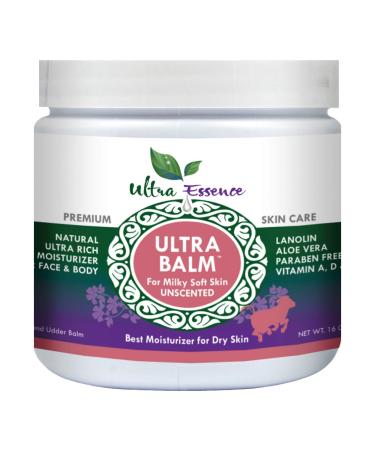 Daily Moisturizer 16 oz For Dry Itchy Skin Psoriasis and Eczema Contains Lanolin Vitamins A D & E Aloe Vera To Moisturize Face Body Dry Hands & Cracked Heels (Unscented)