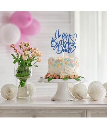Tenhaisi Blue Glitter Happy Birthday Dad Cake Topper Happy Father's Birthday Cake Decoration Dad Party Decoration Dad Happy Birthday Party Decoration Supplies - Buy Online on GoSupps.com