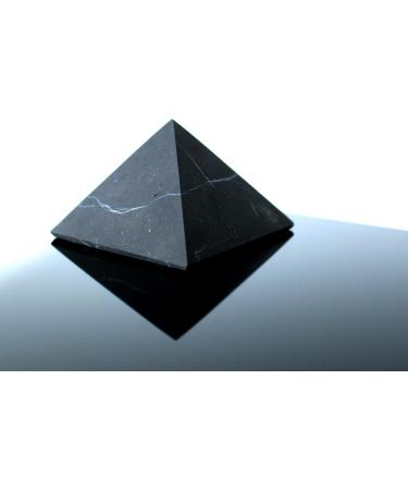 Heka Natural Unpolished Shungite Pyramid Crystal - 5 cm Black Mineral for Decoration & Meditation | Living Room Crystals | Natural Barrier & Cleaner | Fullerenes - Buy Online on GoSupps.com