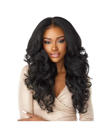 Sensationnel WHAT LACE 13x6 Wigs - Cloud 9 Synthetic Hair Hand Tied Natural Preplucked Hairline Illusion Lace Frontal Lacewig -Whatlace LATISHA (1B)