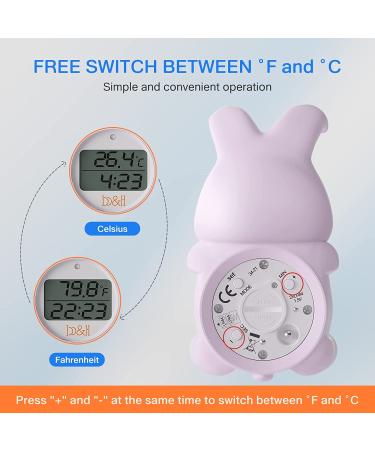 B&H Bunny Baby Bath Thermometer - Upgraded Infant Safety Floating Toy, FahrenheitCelsius, Kids Bathroom Essential (Pink) - Buy Online on GoSupps.com