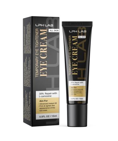 LPH LAB Temporary Eye Tightener Eye Cream  Instant Reduces Under-Eye Bags  Dark Circles & Puffiness  Anti Aging Fine Lines  Firm That Delicate Skin Under Your Eyes 0.5 oz black