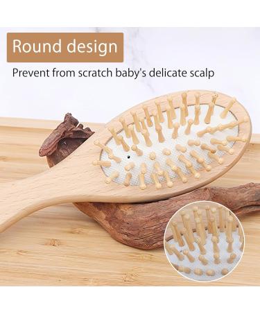 Personalized Baby Hair Brush Set - 3 Soft Goat Bristle Brushes & Combs for Newborns | Perfect Baby Baptism Gifts - Buy Online on GoSupps.com