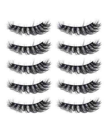Holangela 5 pairs self-adhesive eyelashes reusable eyelashes of course artificial eyelashes false eyelashes quick and simple fake lashes thick eyelashes natural for make-up faux (b one size) b unit size