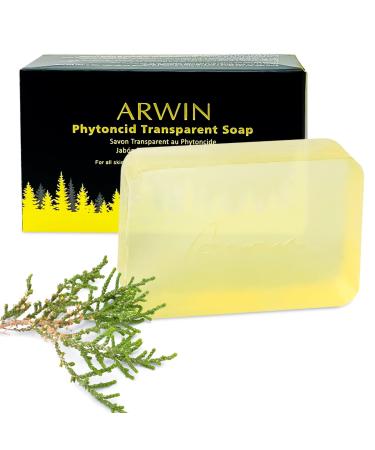 ARWIN Phytoncid Transparent Soap - 180g / 6.3 oz Naturally Made Face and Body Soap Bar for Sensitive Skin Deep Cleansing & Refreshing Scent