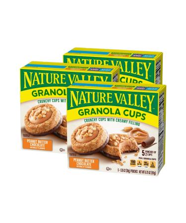 Nature Valley Peak Edition Granola Cups, Peanut Butter, 1.35 oz, 5 ct (Pack of 3), 30 cups total