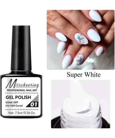 White Nail Polish - Nail Gel Polish - Quick Dry Nail Varnish - Long Lasting Chip Resistant Soak Off UV LED Nail Lamp Gel Polish Nail Art Manicure DIY Home - Buy Online on GoSupps.com