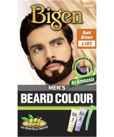 Bigen Men's Beard Colour - No Ammonia Formula with Aloe Extract & Olive Oil - 103 Dark Brown Brown 1 Count - Buy Online on GoSupps.com