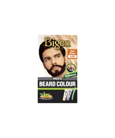 Bigen Men's Beard Colour | No Ammonia Formula with Aloe Extract & Olive Oil - 103 Dark Brown Brown 1 Count (Pack of 1)