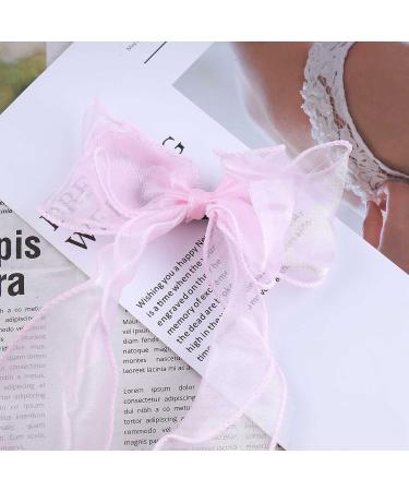 Andelaisi Vintage Silk Bow Hair Clips - Pink Chiffon Barrettes for Women and Girls - Buy Online on GoSupps.com