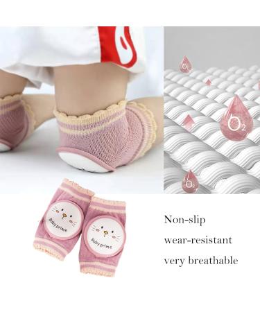 Kids Pink Cat Pattern Knee Pads - Safety Walking and Crawling Protection for Toddlers - Buy Online on GoSupps.com
