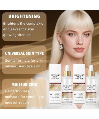 Exfoliant Rice Ampoule White Rice Peeling Glow Ampoule Dead Skin Remover for Face Rice Exfoliator for Face with Hydration Peel Shot Glow Rice Ampoule Duo for Smooth Radiant Skin 2PCS - Buy Online on GoSupps.com