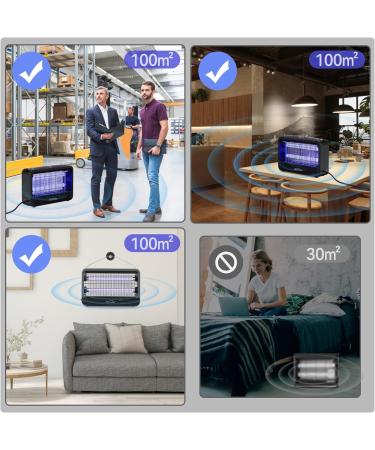 MJUM Double-Sided Electric Mosquito Trap Lamp - 20W 3500V Timer & Remote Control | Effective Insect Destruction for Home & Garden - Includes 2 Replacement Lamps - Buy Online on GoSupps.com