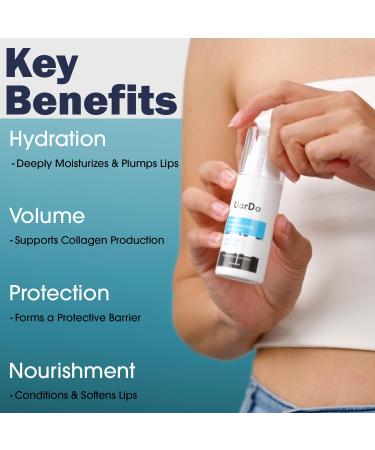 Uardo Quench Hyaluronic Acid Lip Serum - 1 Fl Oz | Moisturizing & Hydrating for Dry/Chapped Lips | Unisex Plumping Lip Care - Buy Online on GoSupps.com