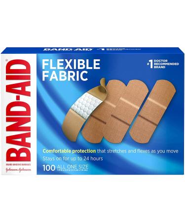 Band-Aid Flexible Fabric Adhesive Bandages One Size - 100/Box