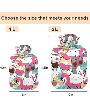 Naanle Cute Cats Hot Water Bottle | 1L Transparent Heat Bottle for Warm & Cold Therapy | Pain Relief for Hands & Feet - Buy Online on GoSupps.com