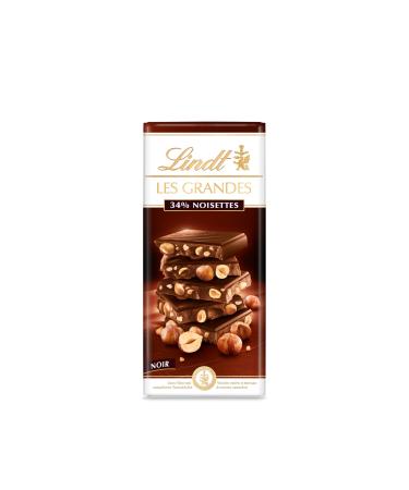 Lindt - Tablette LES GRANDES 34% Noisettes - Chocolat Noir 150g Noisette 150g