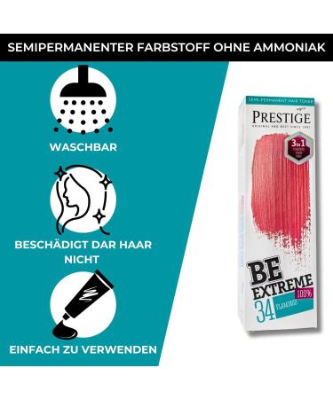 Buy Be Extreme Semi-Permanent Hair Toner Color 34 Flamingo - Ammonia Paraben & PPD Free | International Shipping Available - Buy Online on GoSupps.com