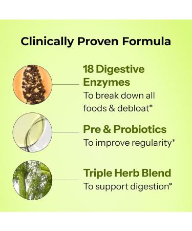 HUM Flatter Me Digestive Enzymes Plus Prebiotics & Probiotics Digestive Health Bloating Supplement for Women & Men Fast Acting Anti Bloat Pills Multi Enzyme for Debloating Vegan 60 Capsules - Buy Online on GoSupps.com