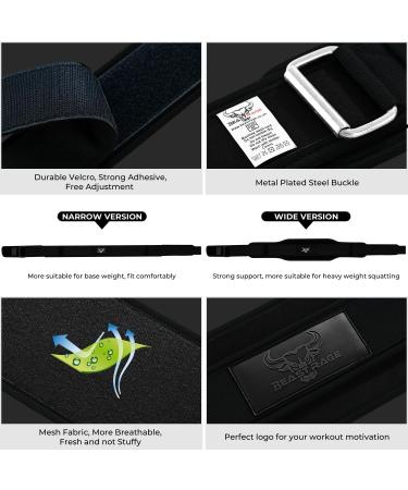 Premium Neoprene Weight Lifting Belt for Men & Women - 5.5 cm Double Starch Padded Support for Gym Bodybuilding & Cross Training - Perfect Lumbar Spine Protection in Large Black - Buy Online on GoSupps.com