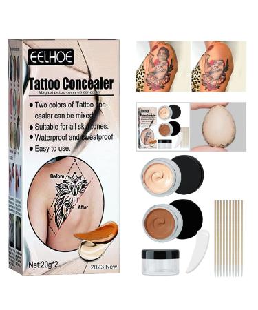 Tattoo Cover Up, Makeup Waterproof, Tattoo Concealer, Scar Cover Up Makeup Waterproof, Professional Skin Concealer Set for Dark Spots, Scars, Vitiligo, Body Makeup Cover and Body Tattoo Concealer.