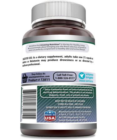 Amazing Formulas Melatonin Supplement | 5 Mg Per Serving | 240 Capsules | Non-GMO | Gluten Free | Made in USA - Buy Online on GoSupps.com