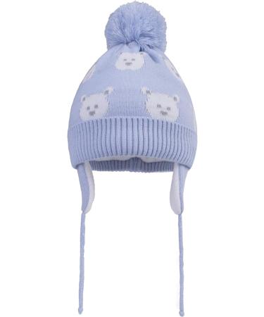 LANGZHEN Toddler Kids Winter Hat Earflap Knit Cap Fleece Lined Beanie 6-12 Months Light Blue-Bear - Buy Online on GoSupps.com