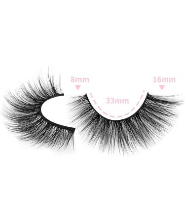 JIMIRE Faux Mink Eyelashes Cat Eye 3D Fluttery False Eyelashes Thin 16 Pairs Pack Handmade Fluffy Lashes for Soft Natural Look Fluffy 16MM - Buy Online on GoSupps.com