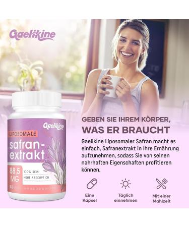 Liposomal Saffron 88.5 mg - Saffron Extract Capsules 100% Pure & Natural Saffron Saffron Supplement High Absorption Formula 60 Capsules 2 Month Supply - Buy Online on GoSupps.com